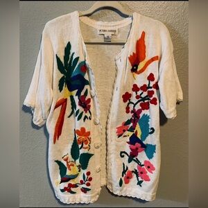 Vintage Victoria Harbour embroidered cardigan sweater